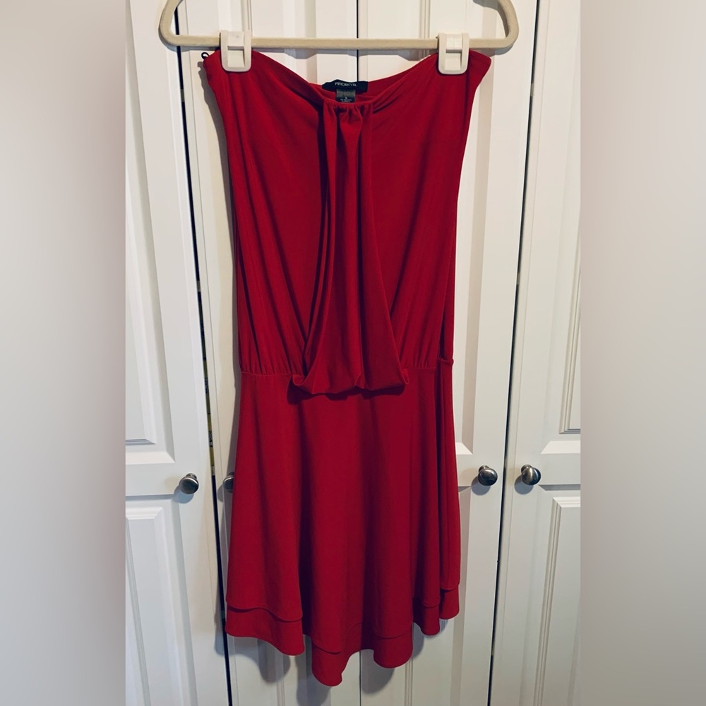 Arden B Strapless Red Cocktail Dress